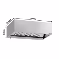 Commercial Wall-Mounted Extractor Hood with Motor – 1600mm – with Speed Controller, Baffle Filters & LED Lighting