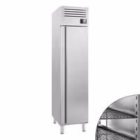 Koelkast RVS PREMIUM PLUS - GN 1/1 - 482mm - 325liter - tot +6°C - met 1 deur - geforceerde koeling, LED‑verlichting & legroosters