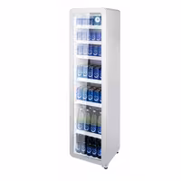GASTRO-COOL | Hladnjak za pića - 418 mm - 220 l - uski - s 1 staklena krilna vrata & LED osvjetljenjem - bijeli