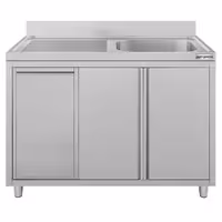 Sudoper s ormarićem ECO - inox - 1200 x 600 mm - s košem za otpatke - s 1 koritom - korito desno