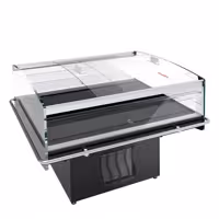 Impulzus Hűtősziget - 1380x1173 mm - 1310 liter - üveg oldalfalak - fekete