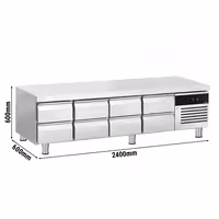 Hladna bazna jedinica – 2400 mm – 313 litara – 8 ladica za GN 1/2 + GN 1/3