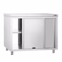 Armário de Trabalho em Aço Inoxidável PREMIUM - 1200x700mm - de passagem - com portas de correr