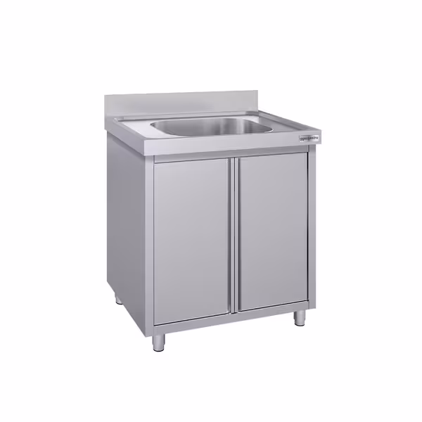 Sudoper s ormarićem ECO - inox - 800 x 700 mm - s 1 koritom - korito sredina
