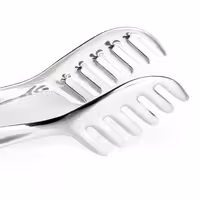 (4 uds) Pinza para pasta - Ranurada - Longitud: 210mm - Acero inoxidable