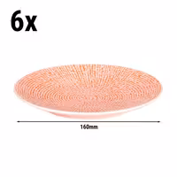 (6 adet) CUBICAL - Düz Tabak Yuvarlak - Steingut, Ø160mm, Pembe