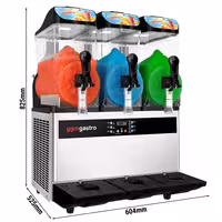 Commercial Slush Machine - 3x 12L - 1.1kW - Digital - Black/Silver