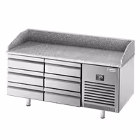 Commercial Pizza Prep Counter - Granite Top PREMIUM PLUS - 1980x700mm - with 0 doors & 6 dough drawers