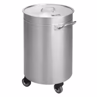 Balde do lixo - com tampa push - 95L - 460x610x720mm - com rodas - fecho suave - Aço inoxidável