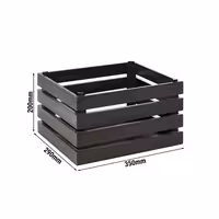 Ahşap Sunum Kutusu - SUPERBOX - Ahşap - Siyah - 350x290x200mm - GN 1/2 ile uyumlu