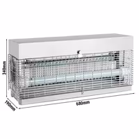 Lampa owadobójcza PREMIUM – stal nierdzewna – obszar działania: 80–150 m² – 2x 20 W – ze stopniem ochrony IP54