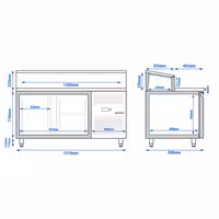 Stół przygotowawczy ECO – 1510 mm – na 8x GN 1/3 – z 2 drzwiami