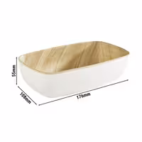 (6 adet) Gastronorm Küvet GN 1/6 - Melamin - FRIDA - 0,5L - köşeli - 176x108mm - Derinlik:55mm - GN Derinlik:55mm - Beyaz/Bej
