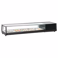 Witryna chłodnicza do sushi – 5x GN 1/2 – od 0 do +12 °C – czarna