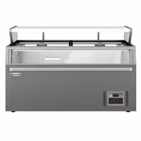 Wyspa mroźnicza do supermarketów – 1454 mm – 402 L – z 2 drzwiami przesuwnymi – szara