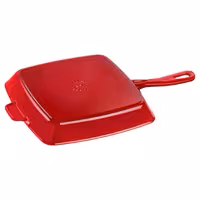 STAUB | Pure Grill Square Cast Iron Grill Pan – 26x26 cm - Cherry Red - American Grill, Non-Stick