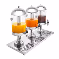 Commercial Juice Dispenser - 3x 7..5 Lİtres - Stainless Steel - with Ice Cylinders