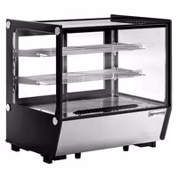 Countertop display fridge - 120L - 702mm - Double glazing - with 2 adjustable shelves - rear sliding glass doors