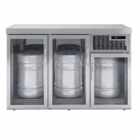 Šankovski hladnjak za pivske bačve - 3x50 l bačve - 1600 x 600 mm - sa 3 staklena vrata