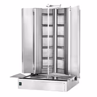 Gas Doner Kebab Grill (Shawarma/Gyros) - 5+5 Burner - up to 120kg - 32.5kW - Countertop - incl. 2 splash guards & 2 double doors
