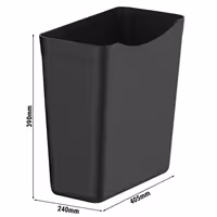 (2 kom) Plastične kante za kolica za posluživanje - 409x241x391 mm - crne - plastika - kompatibilno s SWKP2 i SWKP3
