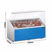 Chladicí pult - 1300 mm - přední panel světle modrý