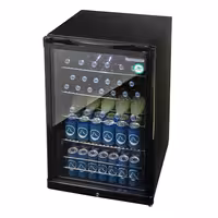GASTRO-COOL | Barski hladnjak - 540 mm - 130 litara - Sa 1 staklenim krilnim vratima - Crna boja