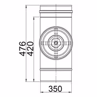 Straight Flue Pipe - in Stainless Steel - Ø 350 mm