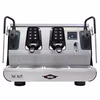 WEGA | NOVA - Siebträgermaschine - 2 Gruppig - 3,95 kW - mit 2 Milchaufschäumern & Heißwasser - Touch - Schwarz