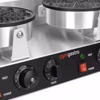 Commercial Waffle Maker - Double - Manual - 2.6kW - Shape: Hearts - Ø 180mm - plates with Teflon coating