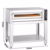 Electric Deck Pizza Oven - Single Deck - Refractory Stone Deck - 6 x Ø 30cm (12") - Mechanical Controls - up to 450°C - incl. Base frame