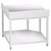 طاولة عمل ستانلس ستيل زاوية PREMIUM - 1000x700mm - مع رف سفلي & حاجز خلفي