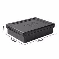 (8 bucăți) THERMO FUTURE BOX | Container izotermic TAKE AWAY - 10 litri - Negru