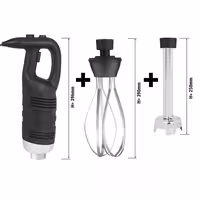 Commercial Stick Blender - with Detachable 250mm Shaft & Whisk Attachment - 850W - Variable Speed