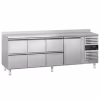 Balcão refrigerado ECO - 2230 x 700 mm - com 1 porta - 6 gavetas - com rebordo
