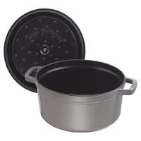 STAUB | Cocotte Round Enamelled Cast Iron Casserole Dish – Ø 200 mm – Graphite Grey