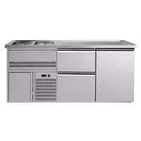 Direct Draw Beer Dispenser / Kegerator 1 Stainless Door + 2 Drawers PREMIUM – 2 sinks left - 1950×700 mm