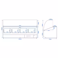 Serve Over Counter - 2506mm - black front - capacity 512 litres