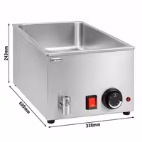 Toplovodna kupka električna - 1,2 kW - GN 1/1 - s odvodnim ventilom