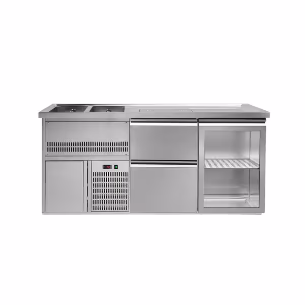 Pivski šank PREMIUM PLUS - 1950x700 mm - 1 Staklena vrata & 3 Ladice
