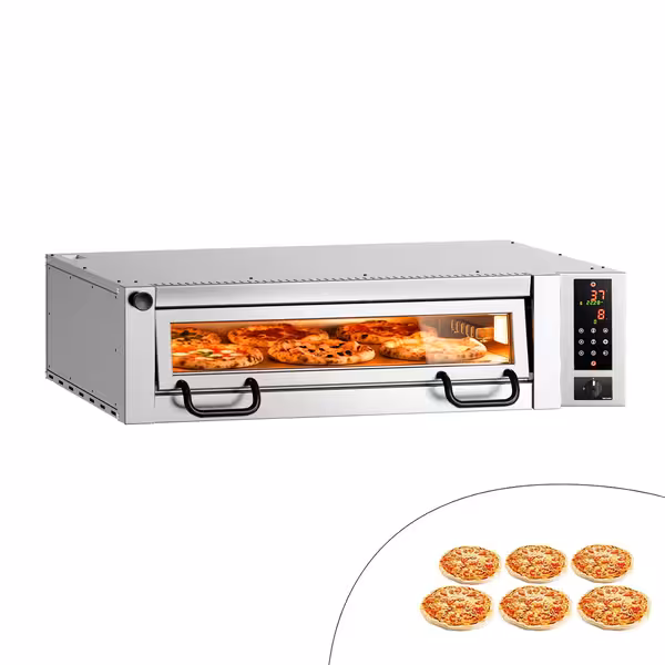 Electric Deck Pizza Oven - Single Deck - Refractory Stone Deck - 6 - Ø 34cm (13.4") - Digital Controls