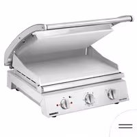 ROBAND | Kontaktni roštilj | Roštilj za hamburger - 3,1 kW - Gornja & Donja ploča glatka - Površina roštilja: 500x275 mm