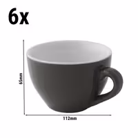 (6 kom) Colors - Šalica za cappuccino - 180 ml - Siva