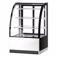 Commercial cake display fridge - 304L - 900mm - Double glazing - with 3 glass shelves - rear sliding doors, 2 glass doors - for patisserie