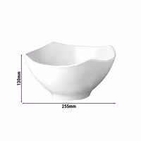 (6 adet) Kase - GLOBAL BUFFET - Melamin - 3L - köşeli - 255x255mm - Derinlik:130mm - Beyaz