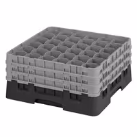 CAMBRO | CAMRACK® - Košara za pranje čaša 1/1 - 36 odjeljaka - Sa 3 produžetka - 500x500 mm - Crna boja
