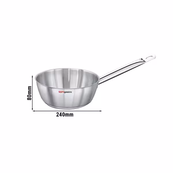 Sauteuse - RVS - conische vorm - 248x460x150mm - met inductiebodem / sandwichbodem