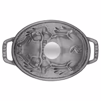 STAUB | Mini Cocotte Oval Enamelled Cast Iron Casserole Dish – 170 mm Oval – Graphite Grey – Pig Lid