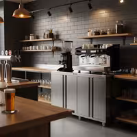 Radni ormarić – za aparat za kavu – 600 x 600 mm – s 2 krilna vrata i nadvratnikom