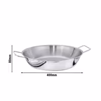 Patelnia do paelli – stal nierdzewna – Ø 400 mm – wysokość: 80 mm – 10 L – nadaje się do indukcji